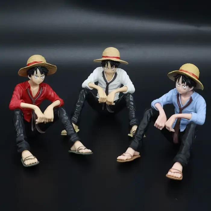 Figurine d'action Luffy One Piece, 1 pièce, 10cm, modèle mignon en PVC, jouet de collection, décoration de bureau et de voiture, cadeaux