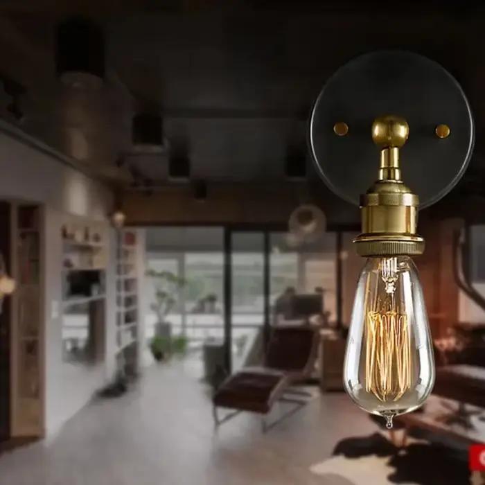 Lampe murale rétro de style industriel pour chambre à coucher chevet couloir allée lumineuses LED contemporaine avec abat-jour noir ou or flux lumineux 60-249 lumens zone d'éclairage 5-10mètres carrés