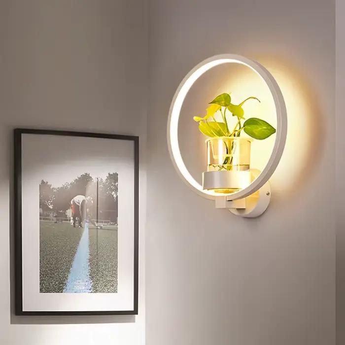 Anneau LED ADELIER pour plantes, appliques murales en verre, éclairage moderne pour salon, chambre à coucher, restaurant et entrée, hydroponique, luminaire pour couloir, design contemporain, installation facile