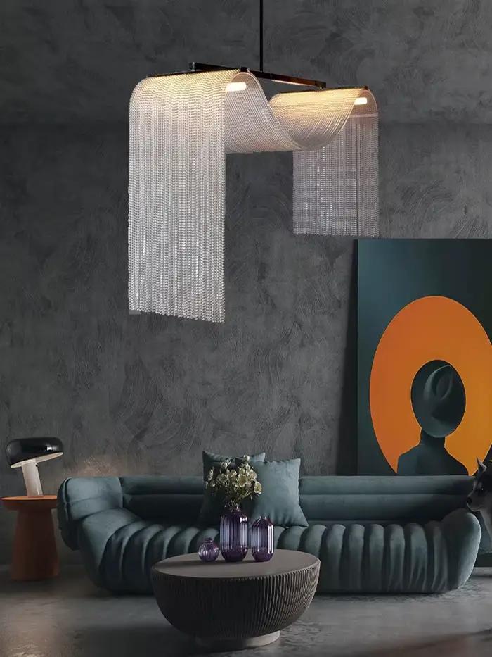 Luminaires suspendus modernes pour salon à plafond haut, décoration intérieure, lampes LED design pour plafond, loft, escalier