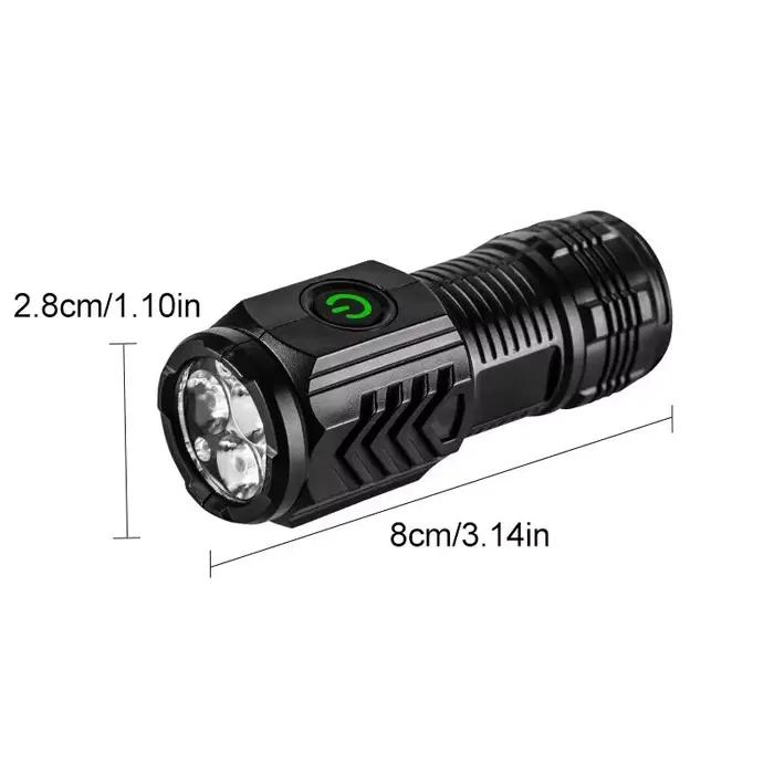 Mini lampe de poche LED haute puissance, aste par USB, lampe à main magnétique, 3 cœurs, ultra injuste, nouveau