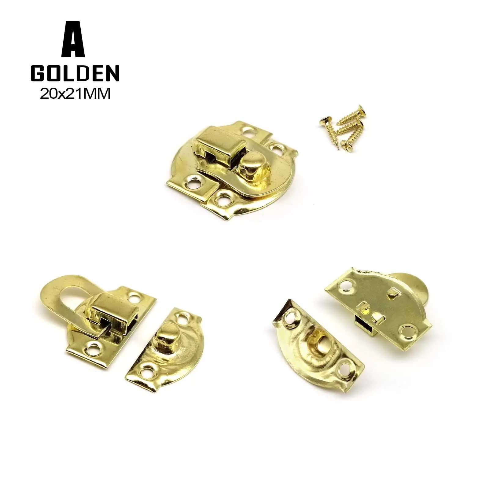 12 pièces Mini petit or argent Bronze bijoux coffre cadeau vin boîte en bois boîtier bascule loquet
