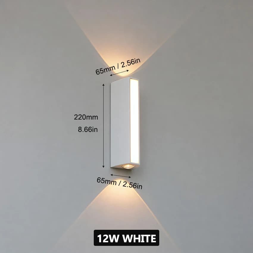 Applique Murale Extérieure Étanche IP65 12W LED pour Décoration Domestique et Éclairage Commercial A