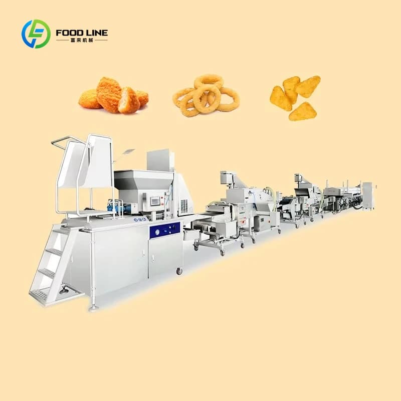 Ligne de production de machines automatiques de fabrication de hamburgers congelés et de nuggets de