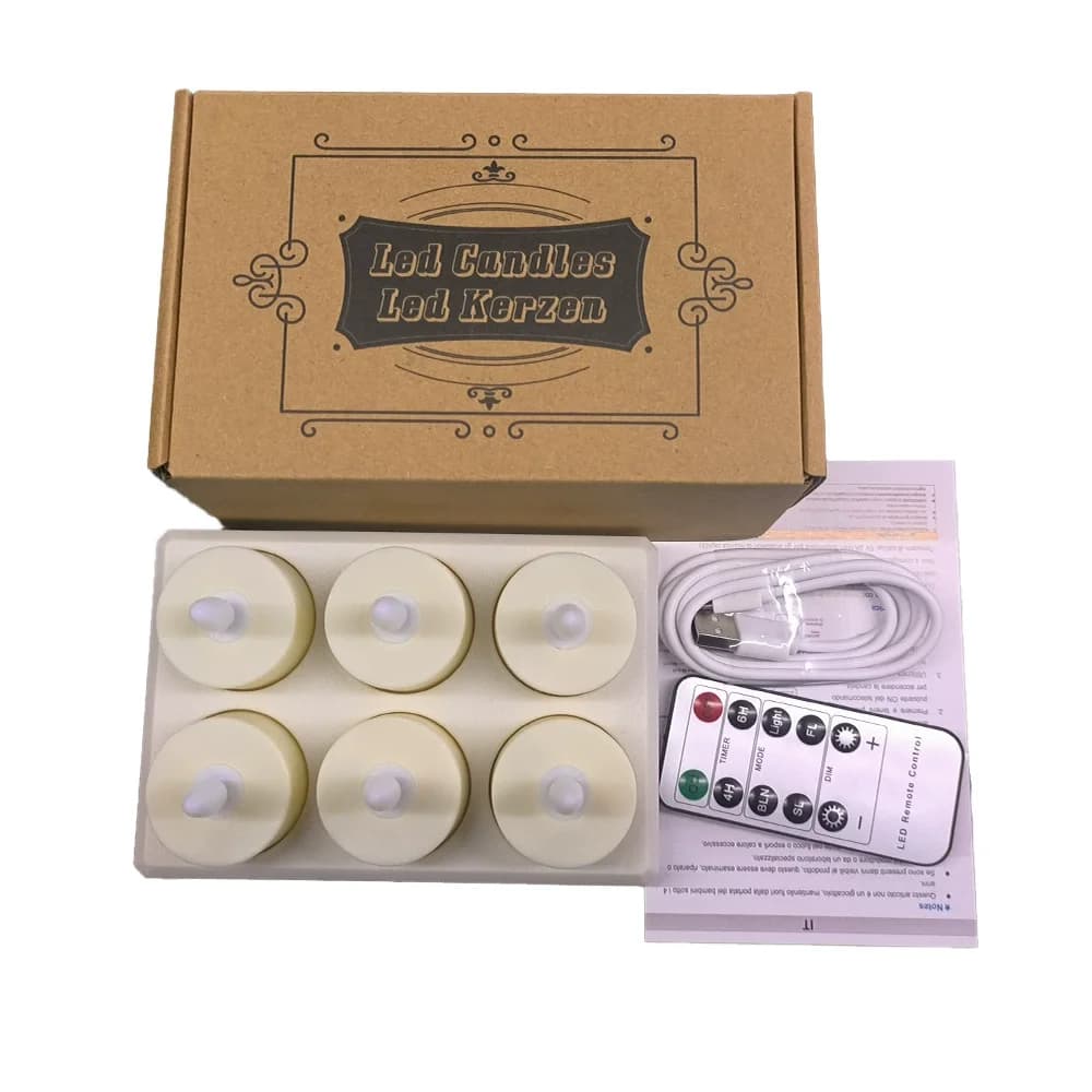 Bougies sans flamme rechargeables Lampe électronique à bougie Led avec minuterie à distance, pour