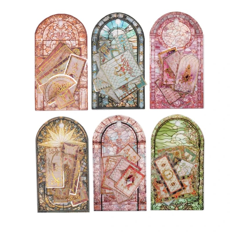 12 paquets/LOT de carreaux à motifs rétro, autocollants décoratifs en PET, mignons et adorables, sér