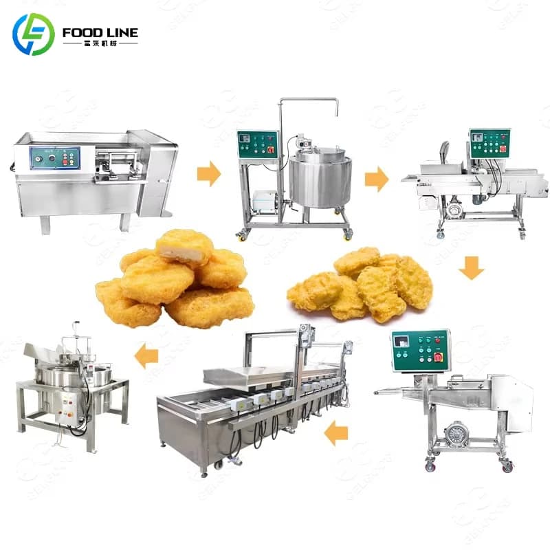 Ligne de traitement de jambes de poulet frit, prix d'usine, pépites, ligne de Production de friture