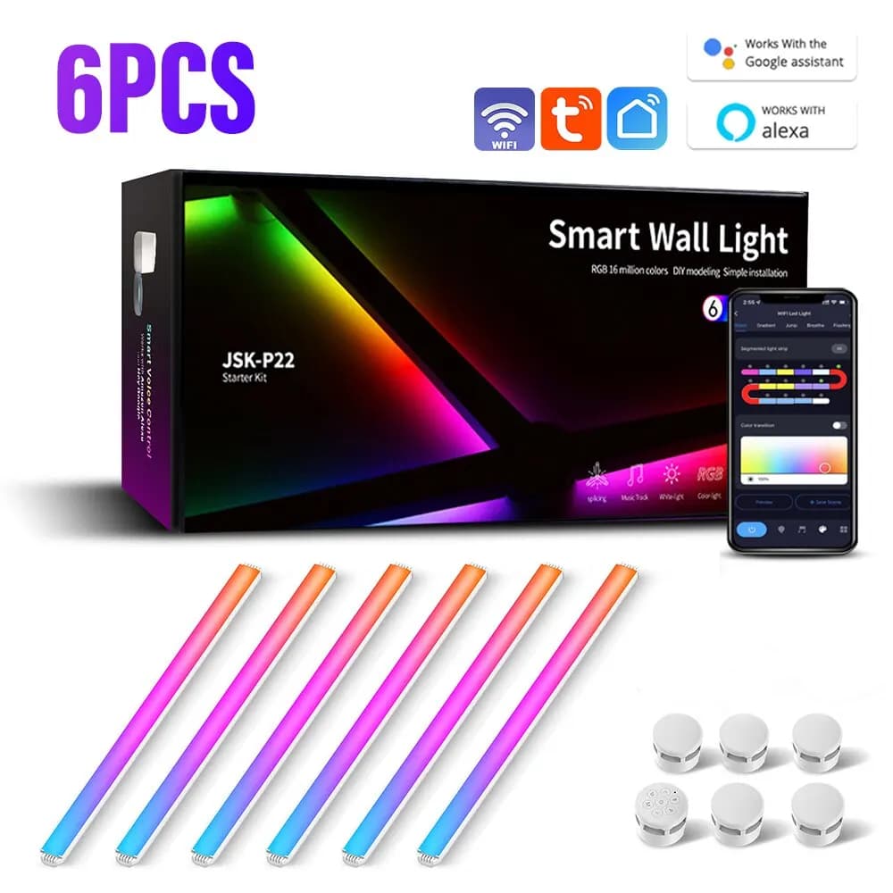 LED applique intelligente RGBIC barre lumineuse bricolage atmosphère veilleuse APP musique rythme TV