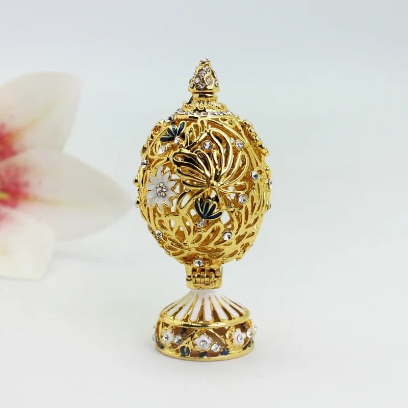 SHINNYGIFTS – boîte à bibelots en forme d'œuf de pâques, boîte décorative en émail ajouré, ornement