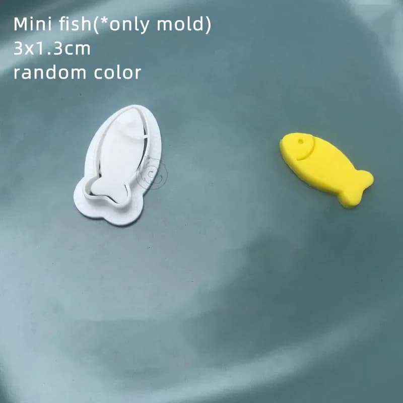 Moule à biscuits en forme de poisson de dessin animé, Mini moule de décoration de gâteau pour enfant