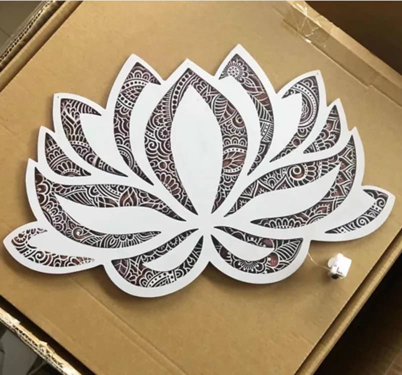 Lampe LED Mandala Lotus, veilleuse murale suspendue, ornement de chambre à coucher de Yoga, accessoi
