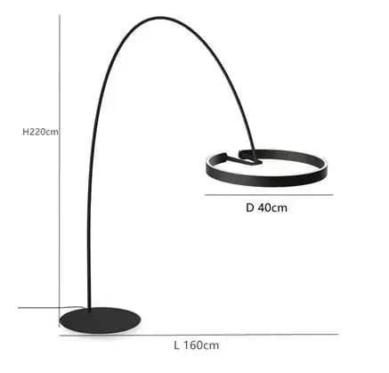 Anneau pêche lampadaire chambre décor doré Long pôle moderne Simple LED minimaliste lumière luxe con
