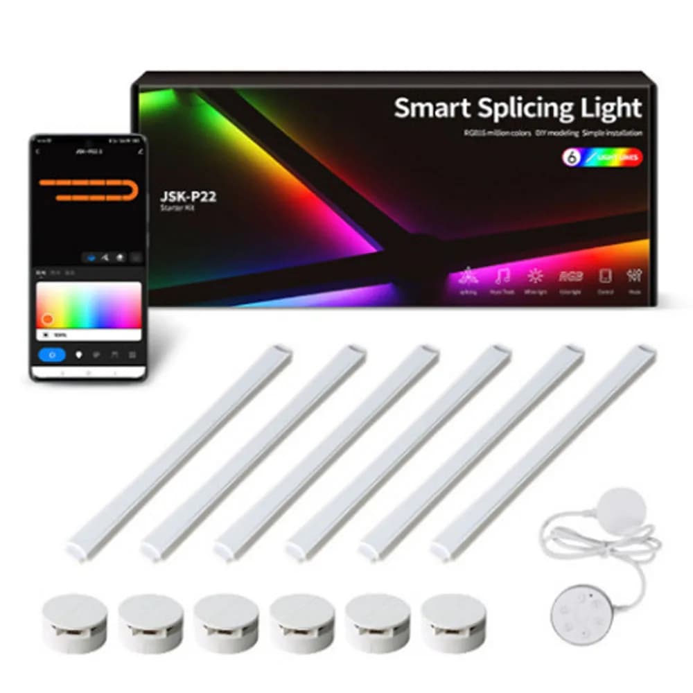 Lumière d'épissure bricolage lumière d'ambiance RGB applique murale intelligente lampe à commande vo
