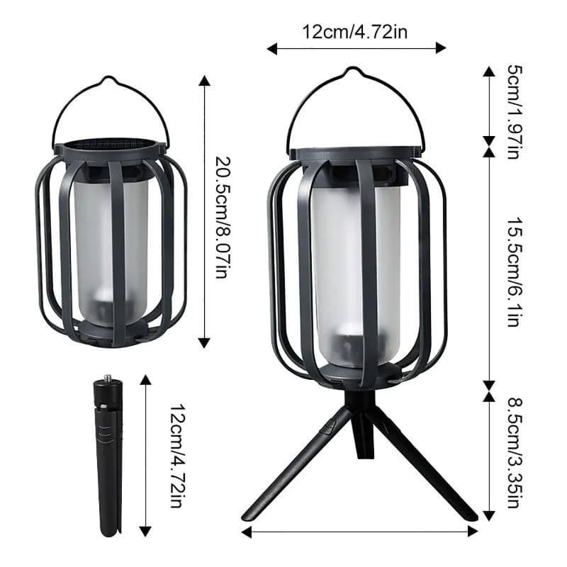 Lanterne de camping rétro à LED avec effet de flamme, lampe de tente portable, rechargeable par éner