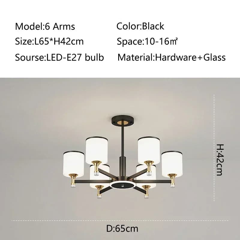 Lustre LED Atmosphérique pour Salon, Lampe Classique Simple, Lustre de Restaurant, Lumière Trichroma