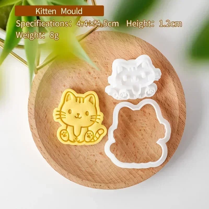 Moule à biscuits en forme d'animal de dessin animé, mignon chien chat lapin Fondant, coupe-biscuits