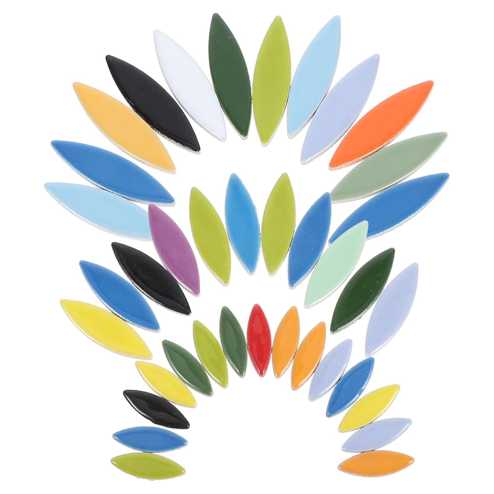 Tuiles de mosaïque en céramique en forme de pétales de feuilles, colorées, pour projets de bricolage