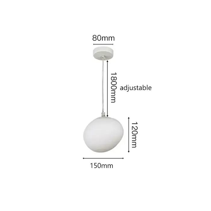 Lampe LED Suspendue en Verre Blanc au Design Gregg, Luminaire Décoratif d'Nik, Idéal pour une Villa,