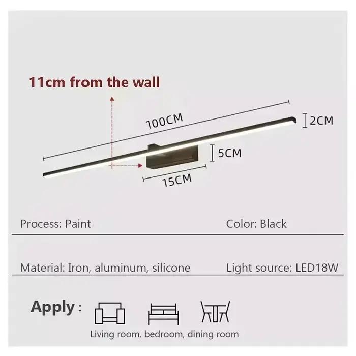 Moderne LED miroir avant lampe salle de bain lampes chambre Dressing lumières cuisine maison 40/60/80/100 cm longue