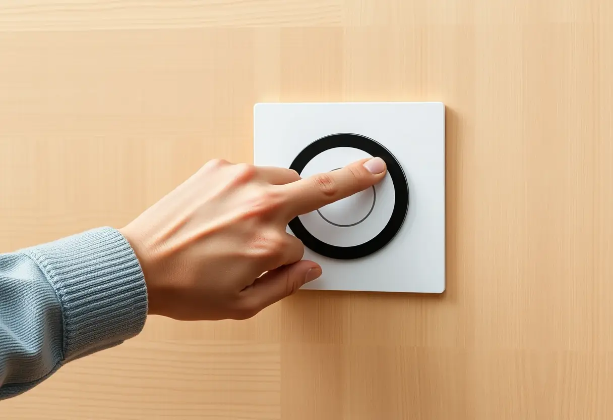 Main tactile murale sur un mur en bois, élégance moderne
